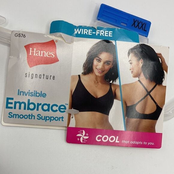 Hanes Signature Invisible Embrace Lightweight Smooth Support Wirefree Bra Sz 3XL - Picture 7 of 8